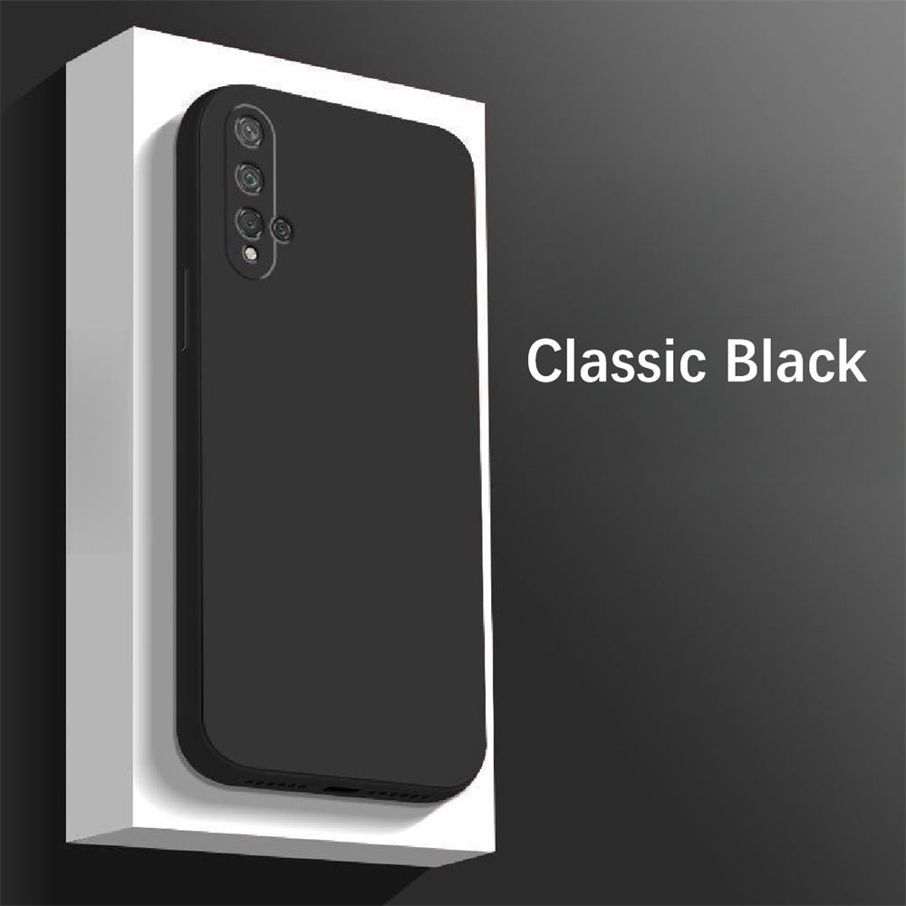 For Huawei Nova 5T Cover Drop and wear resistant Silicone Full Case Classic Simple Solid Color Phone Case Cover