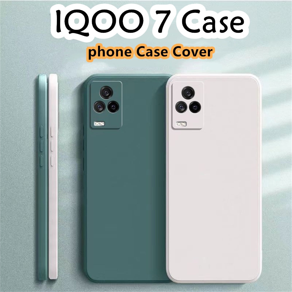 For IQOO 7 Cover Drop and wear resistant Silicone Full Case Classic Simple Solid Color Phone Case Cover