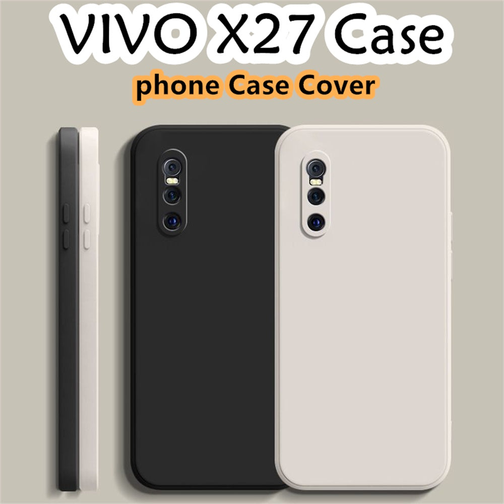 For VIVO X27 Cover Drop and wear resistant Silicone Full Case Classic Simple Solid Color Phone Case Cover