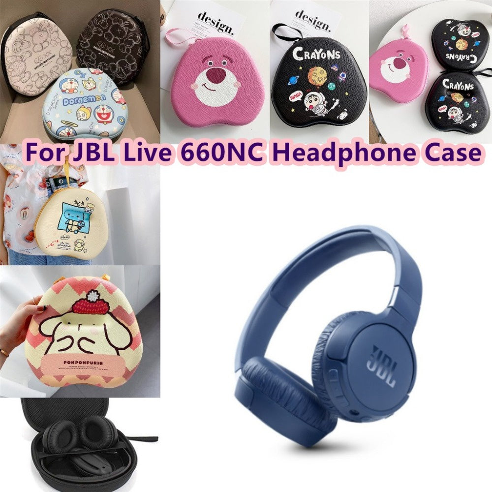For JBL LIVE 660NC Headphone Case Cartoon Creative Patterns Headset Earpads Storage Bag Casing Box