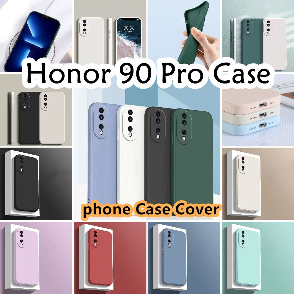 For Honor 90 Pro Cover Drop and wear resistant Silicone Full Case Classic Simple Solid Color Phone Case Cover