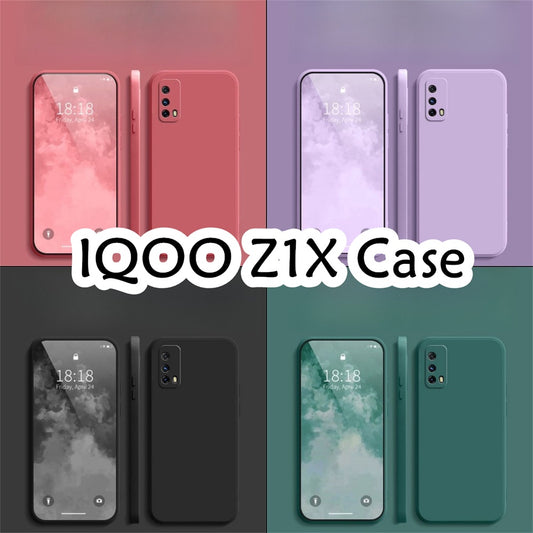 For IQOO Z1X Cover Drop and wear resistant Silicone Full Case Classic Simple Solid Color Phone Case Cover
