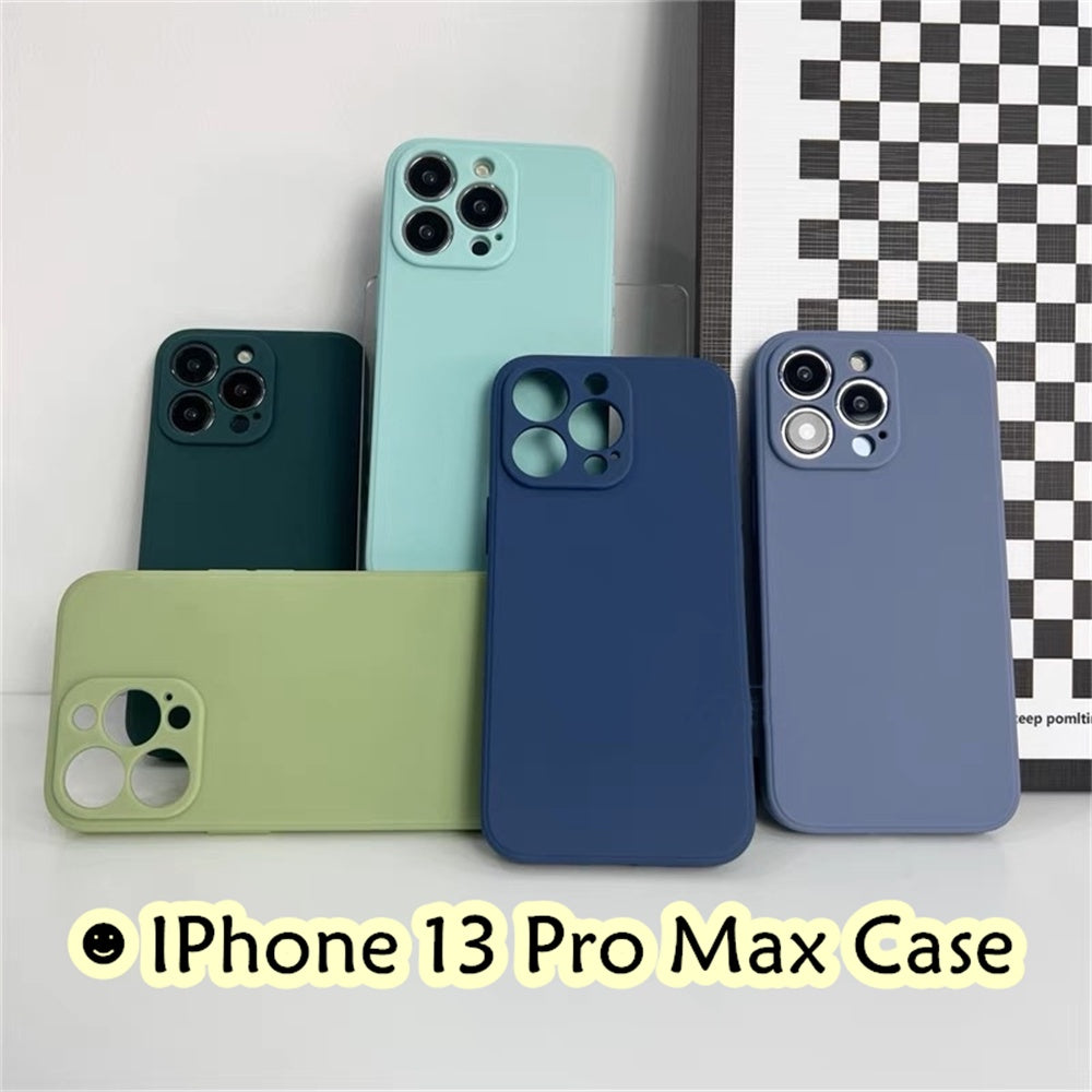 For IPhone 13 Pro Max Cover Drop and wear resistant Silicone Full Case Classic Simple Solid Color Phone Case Cover
