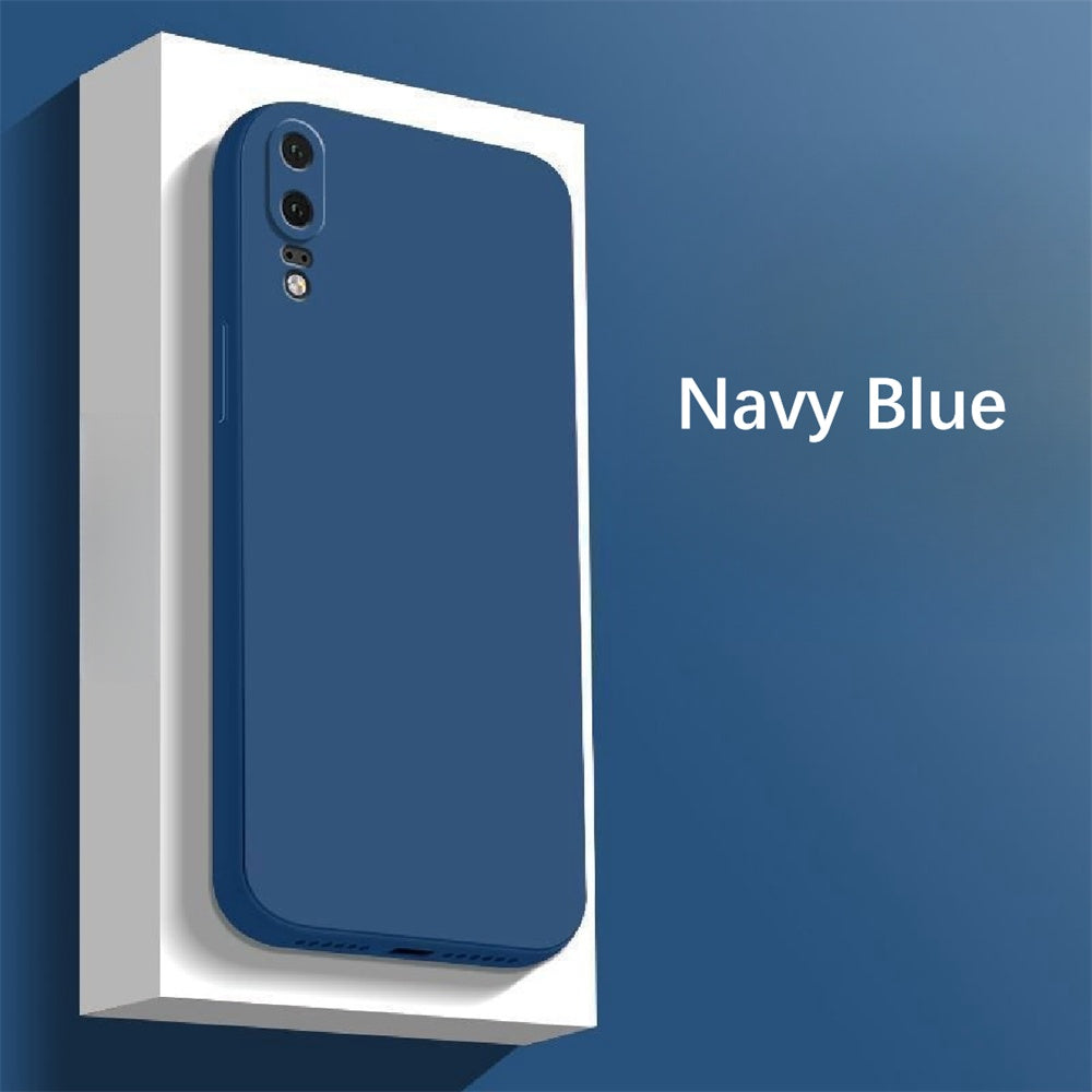 For Huawei P20 Cover Drop and wear resistant Silicone Full Case Classic Simple Solid Color Phone Case Cover