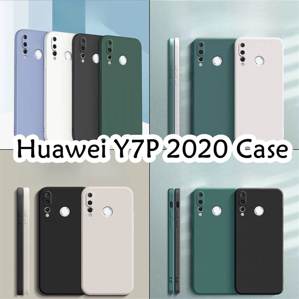For Huawei Y7P 2020 Cover Drop and wear resistant Silicone Full Case Classic Simple Solid Color Phone Case Cover