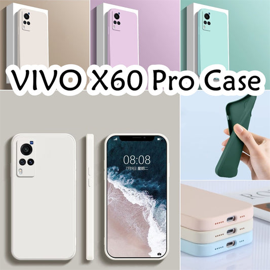 For VIVO X60 Pro Cover Drop and wear resistant Silicone Full Case Classic Simple Solid Color Phone Case Cover