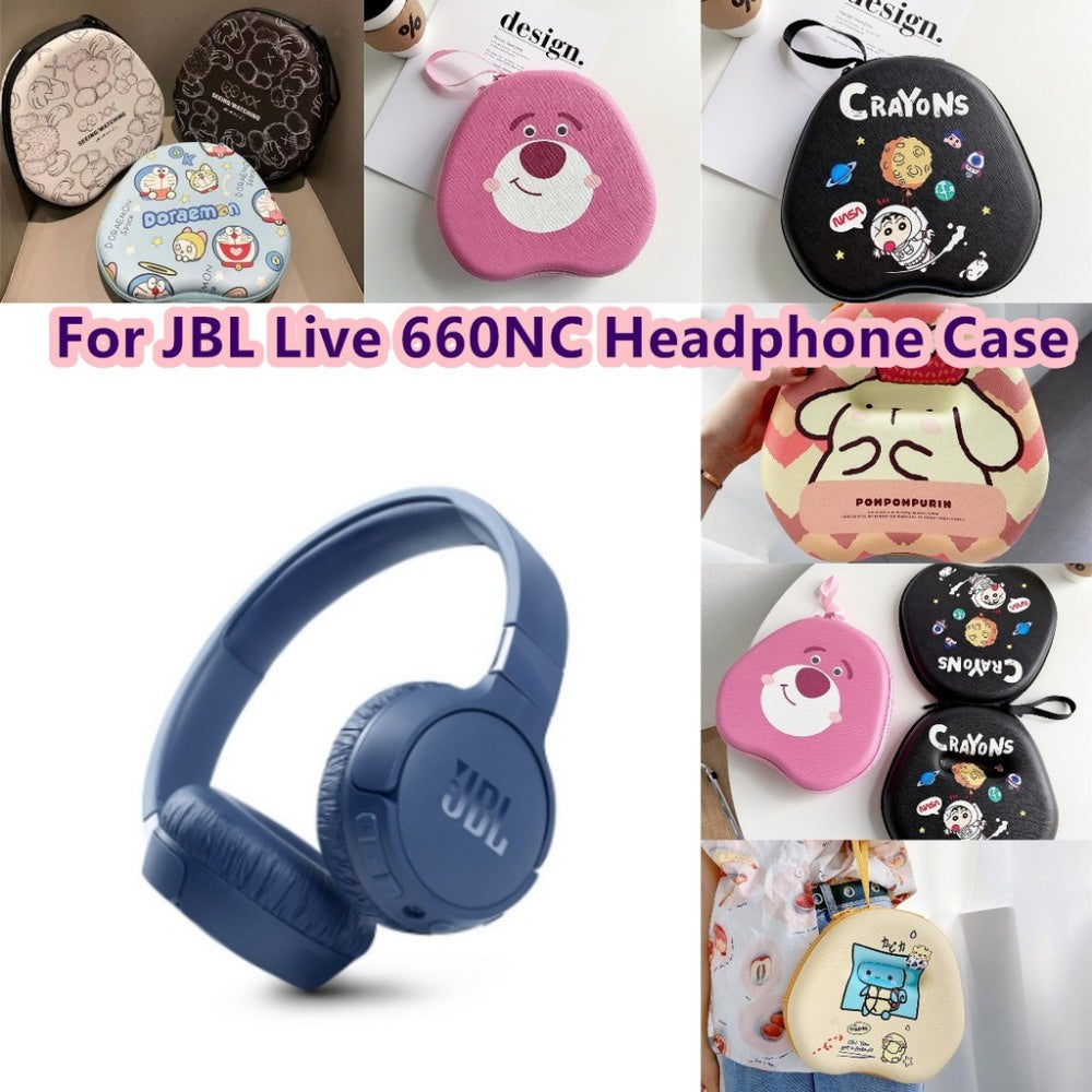 For JBL LIVE 660NC Headphone Case Cartoon Creative Patterns Headset Earpads Storage Bag Casing Box