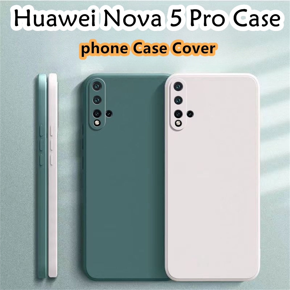 For Huawei Nova 5 Pro Cover Drop and wear resistant Silicone Full Case Classic Simple Solid Color Phone Case Cover