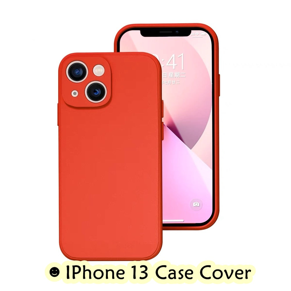 For IPhone 13 Cover Drop and wear resistant Silicone Full Case Classic Simple Solid Color Phone Case Cover