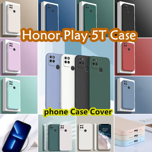 For Honor Play 5T Cover Drop and wear resistant Silicone Full Case Classic Simple Solid Color Phone Case Cover