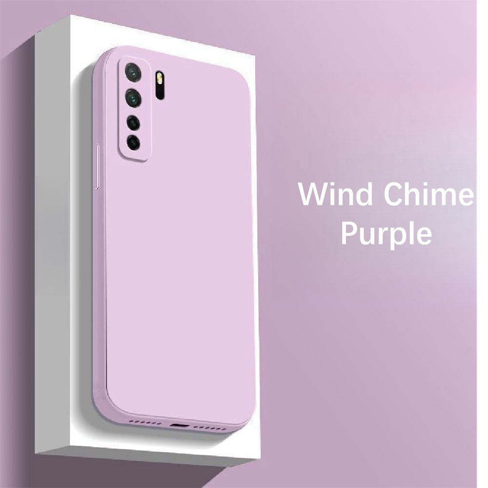 For Huawei Nova 7 SE Cover Drop and wear resistant Silicone Full Case Classic Simple Solid Color Phone Case Cover