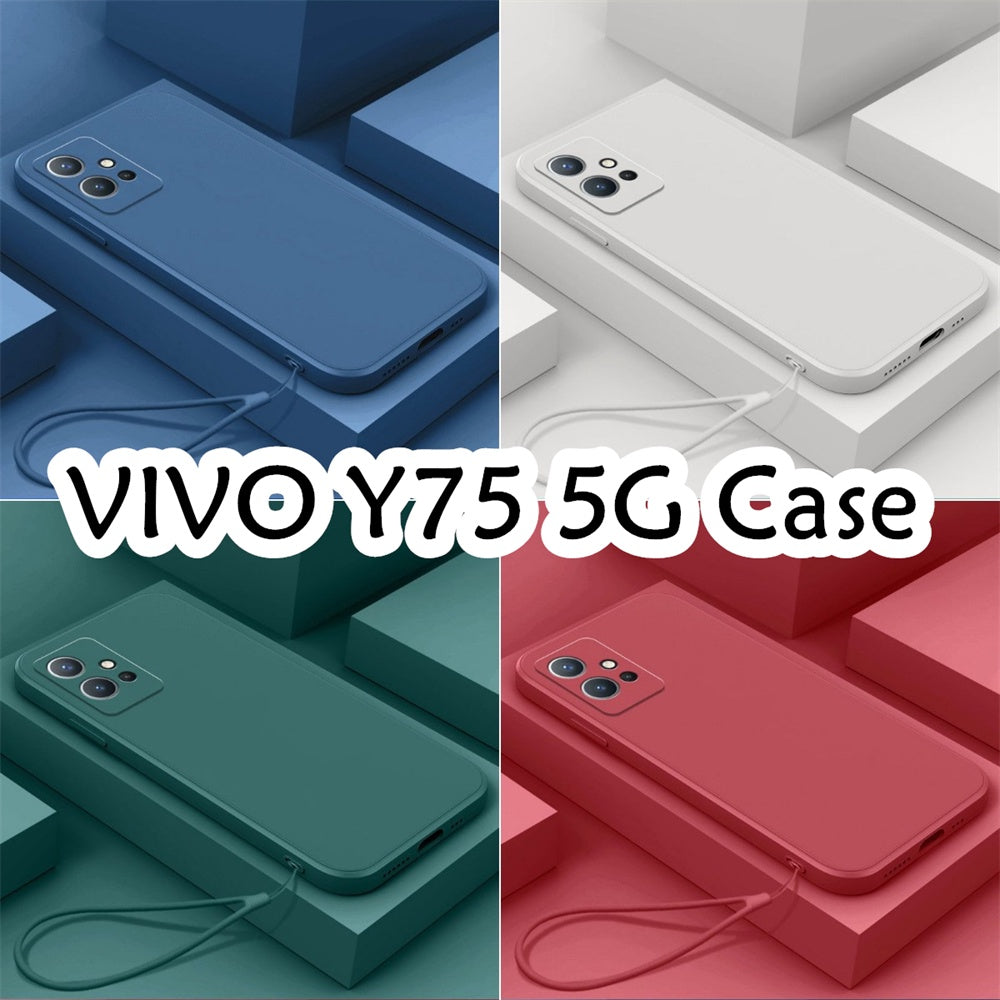 For VIVO Y75 5G Cover Drop and wear resistant Silicone Full Case Classic Simple Solid Color Phone Case Cover