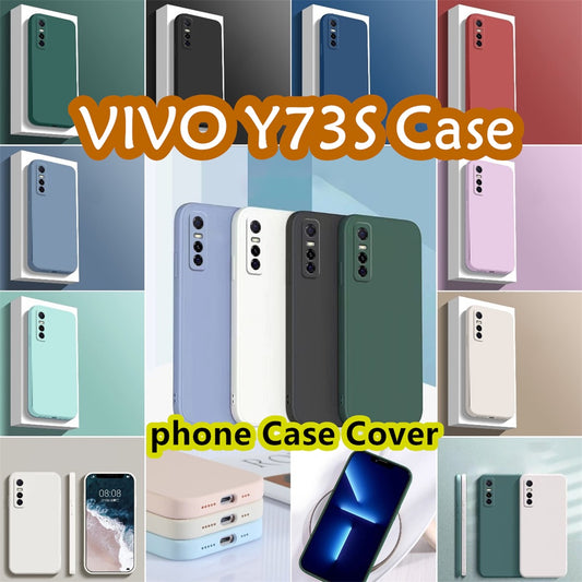 For VIVO Y73S Cover Drop and wear resistant Silicone Full Case Classic Simple Solid Color Phone Case Cover