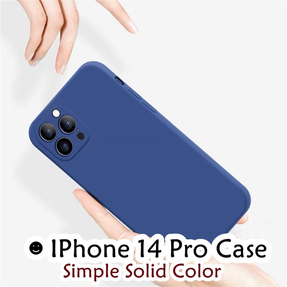 For IPhone 14 Pro Cover Drop and wear resistant Silicone Full Case Classic Simple Solid Color Phone Case Cover