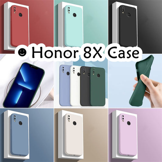 For Honor 8X Cover Drop and wear resistant Silicone Full Case Classic Simple Solid Color Phone Case Cover