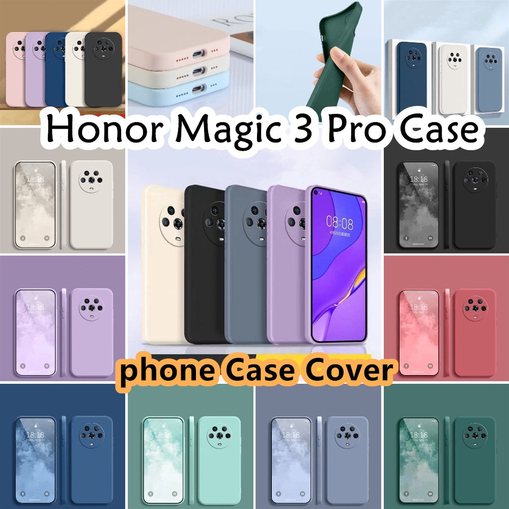 For Honor Magic 3 Pro Cover Drop and wear resistant Silicone Full Case Classic Simple Solid Color Phone Case Cover