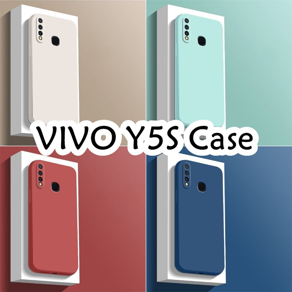 For VIVO Y5S Cover Drop and wear resistant Silicone Full Case Classic Simple Solid Color Phone Case Cover