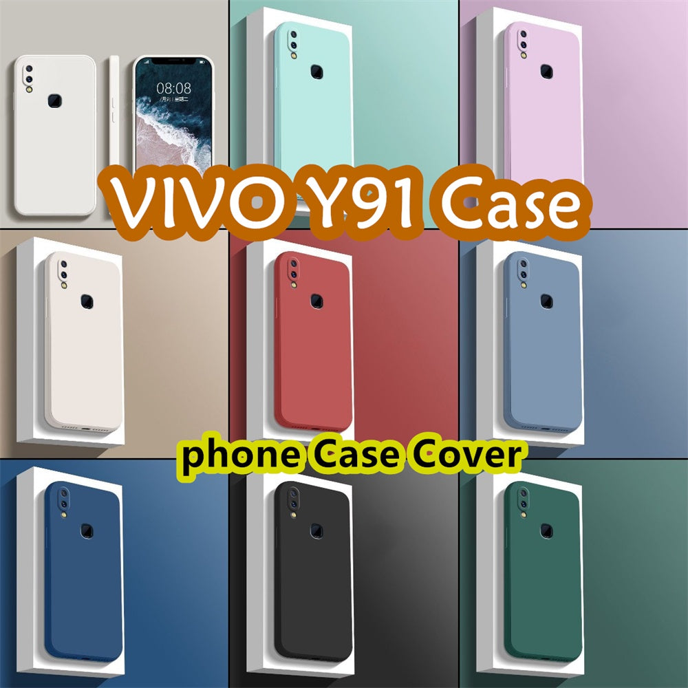 For VIVO Y91 Cover Drop and wear resistant Silicone Full Case Classic Simple Solid Color Phone Case Cover