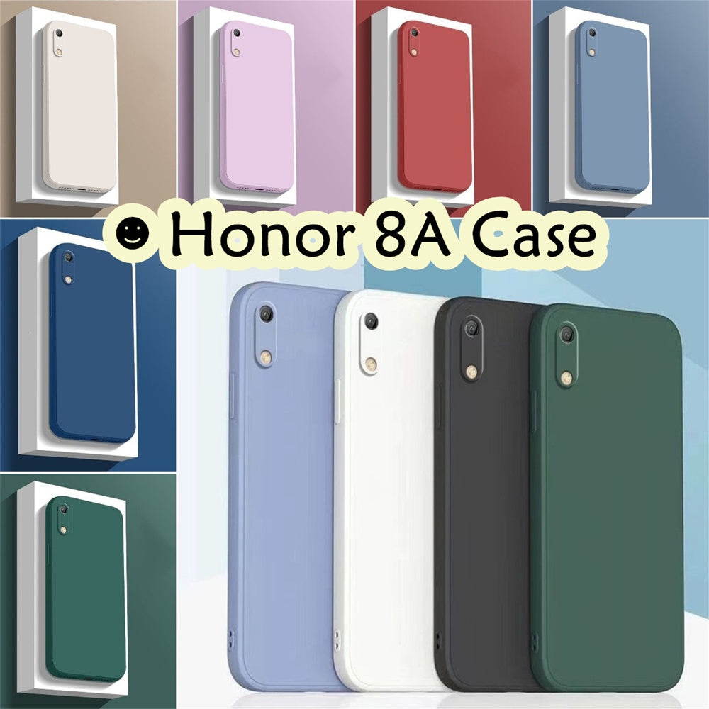 For Honor 8A Cover Drop and wear resistant Silicone Full Case Classic Simple Solid Color Phone Case Cover