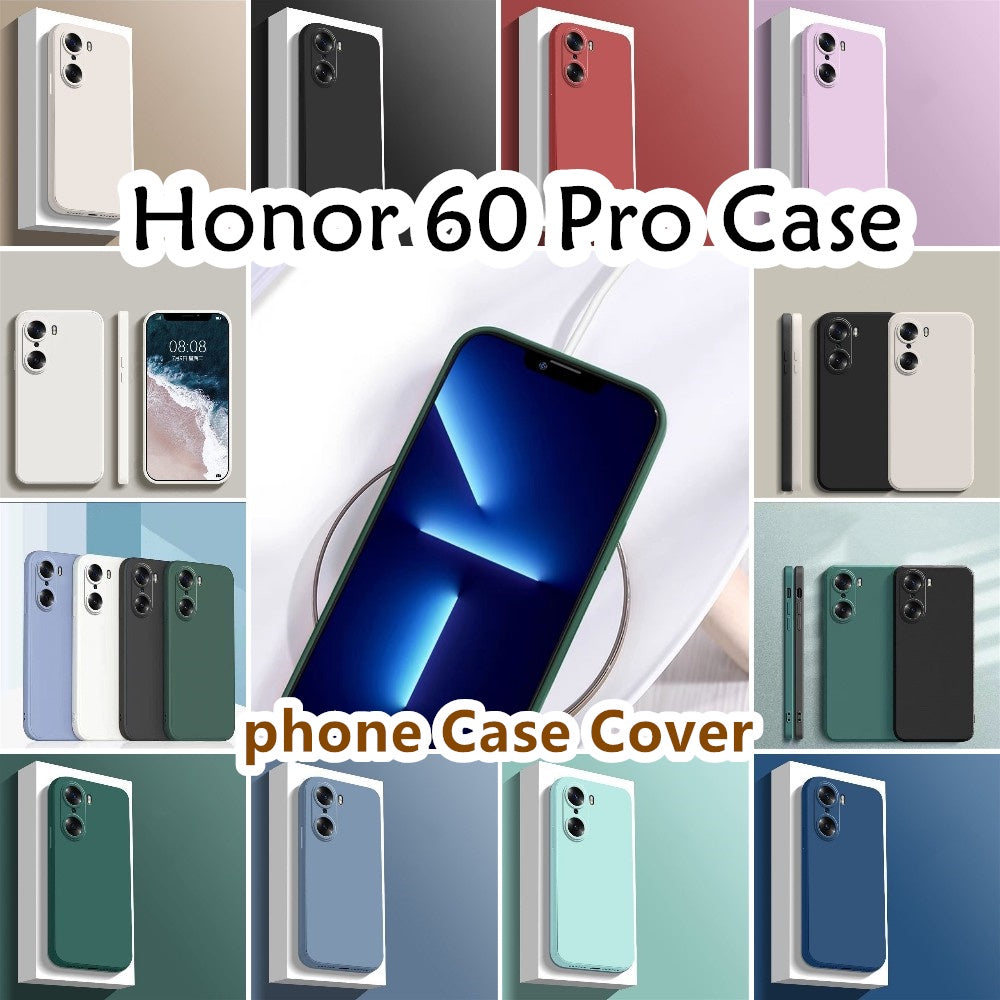 For Honor 60 Pro Cover Drop and wear resistant Silicone Full Case Classic Simple Solid Color Phone Case Cover