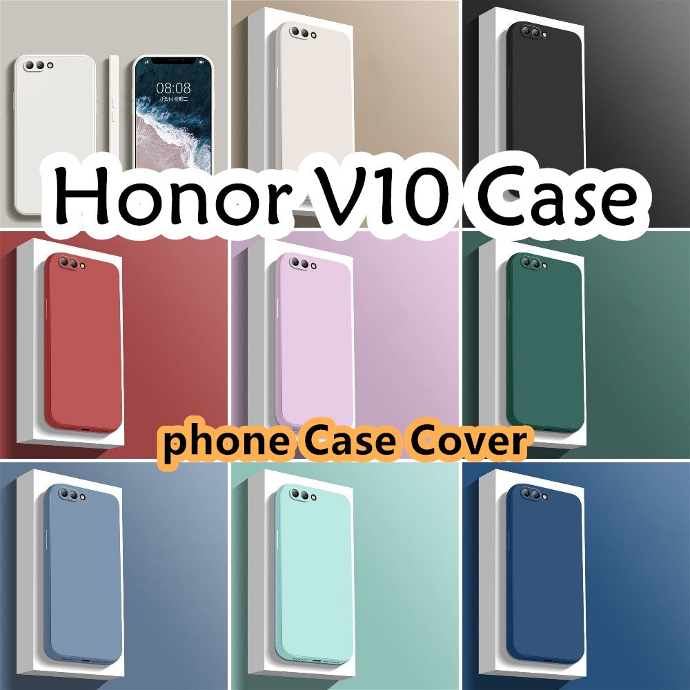 For Honor V10 Cover Drop and wear resistant Silicone Full Case Classic Simple Solid Color Phone Case Cover