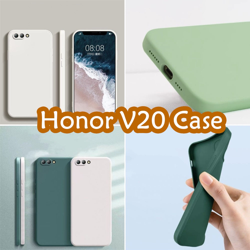 For Honor V20 Cover Drop and wear resistant Silicone Full Case Classic Simple Solid Color Phone Case Cover