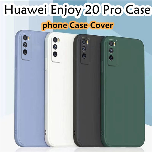 For Huawei Enjoy 20 Pro Cover Drop and wear resistant Silicone Full Case Classic Simple Solid Color Phone Case Cover
