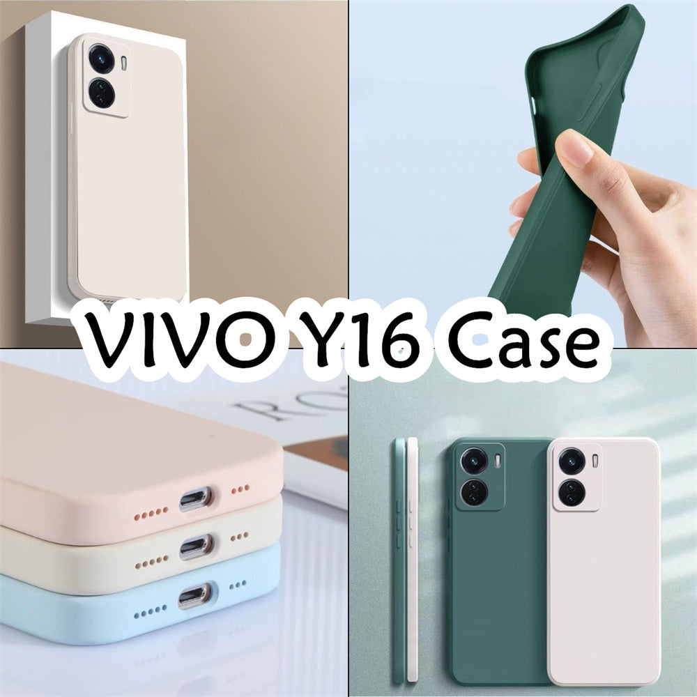 For VIVO Y16 Cover Drop and wear resistant Silicone Full Case Classic Simple Solid Color Phone Case Cover