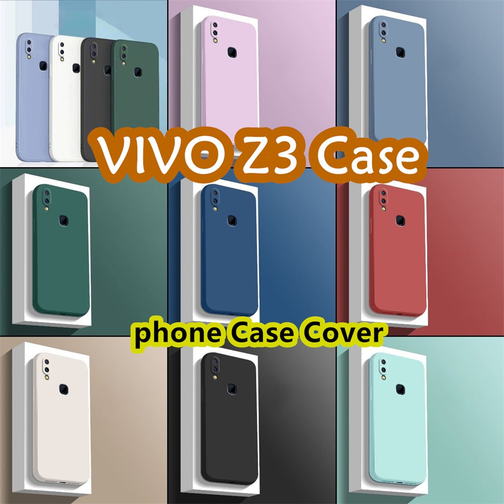For VIVO Z3 Cover Drop and wear resistant Silicone Full Case Classic Simple Solid Color Phone Case Cover