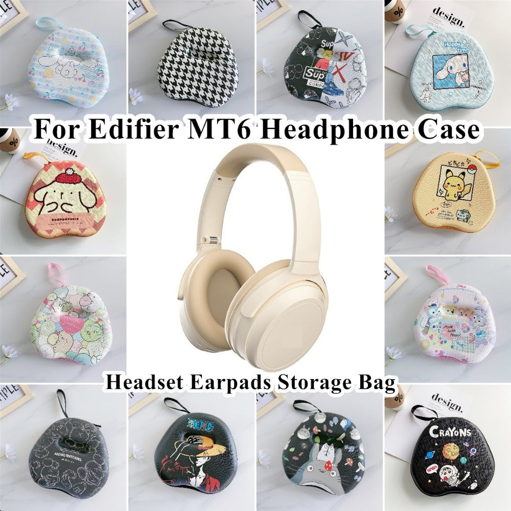 For Edifier MT6 Headphone Case Cartoon Creative Patterns Headset Earpads Storage Bag Casing Box