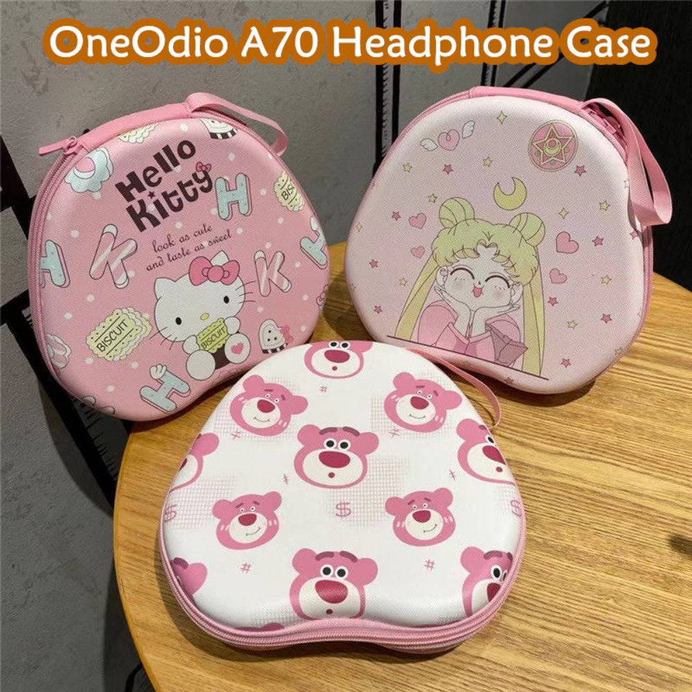 For OneOdio A70 Headphone Case Cartoon Creative Patterns Headset Earpads Storage Bag Casing Box