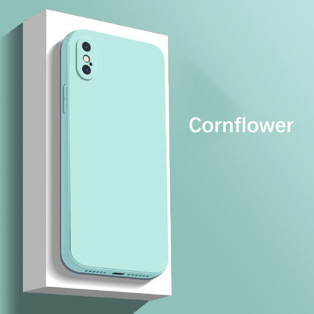 For IPhone X Cover Drop and wear resistant Silicone Full Case Classic Simple Solid Color Phone Case Cover