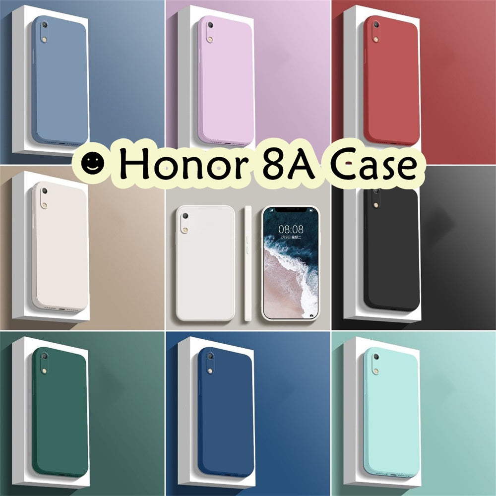 For Honor 8A Cover Drop and wear resistant Silicone Full Case Classic Simple Solid Color Phone Case Cover