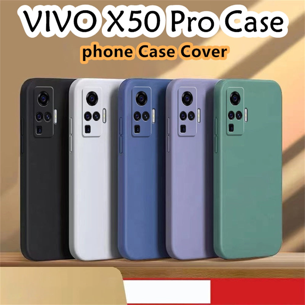 For VIVO X50 Pro Cover Drop and wear resistant Silicone Full Case Classic Simple Solid Color Phone Case Cover