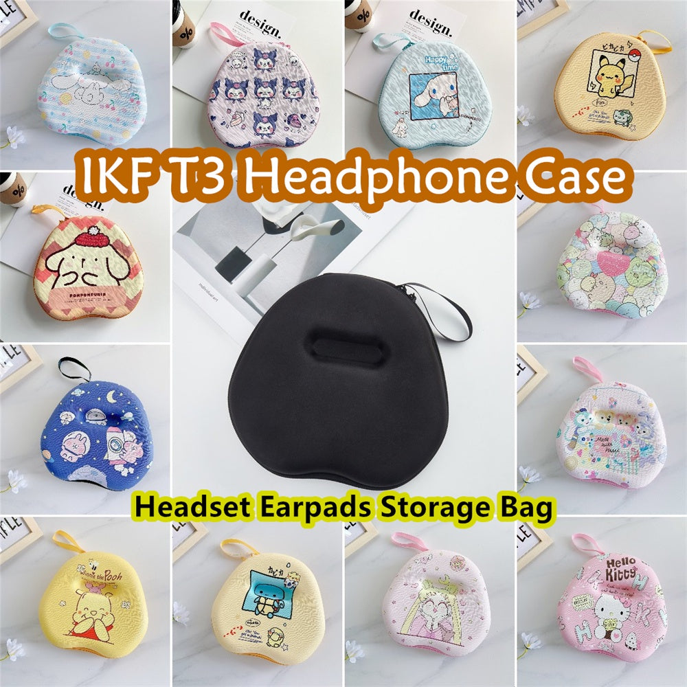 For IKF T3 Headphone Case Cartoon Creative Patterns Headset Earpads Storage Bag Casing Box