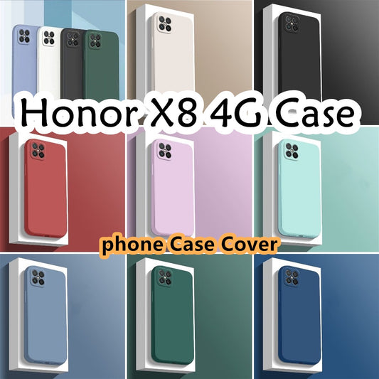 For Honor X8 4G Cover Drop and wear resistant Silicone Full Case Classic Simple Solid Color Phone Case Cover