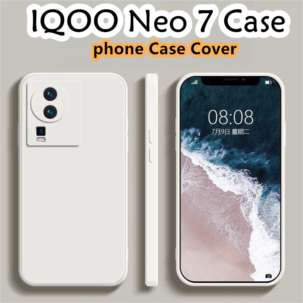 For IQOO Neo 7 Cover Drop and wear resistant Silicone Full Case Classic Simple Solid Color Phone Case Cover