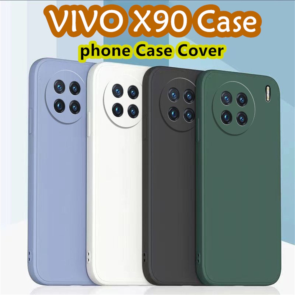 For VIVO X90 Cover Drop and wear resistant Silicone Full Case Classic Simple Solid Color Phone Case Cover