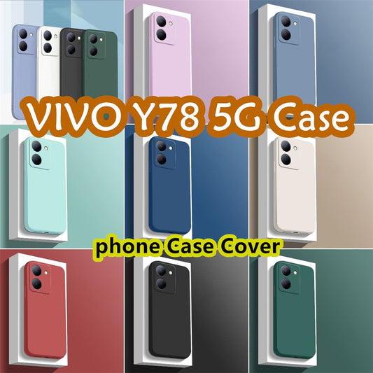 For VIVO Y78 5G Cover Drop and wear resistant Silicone Full Case Classic Simple Solid Color Phone Case Cover