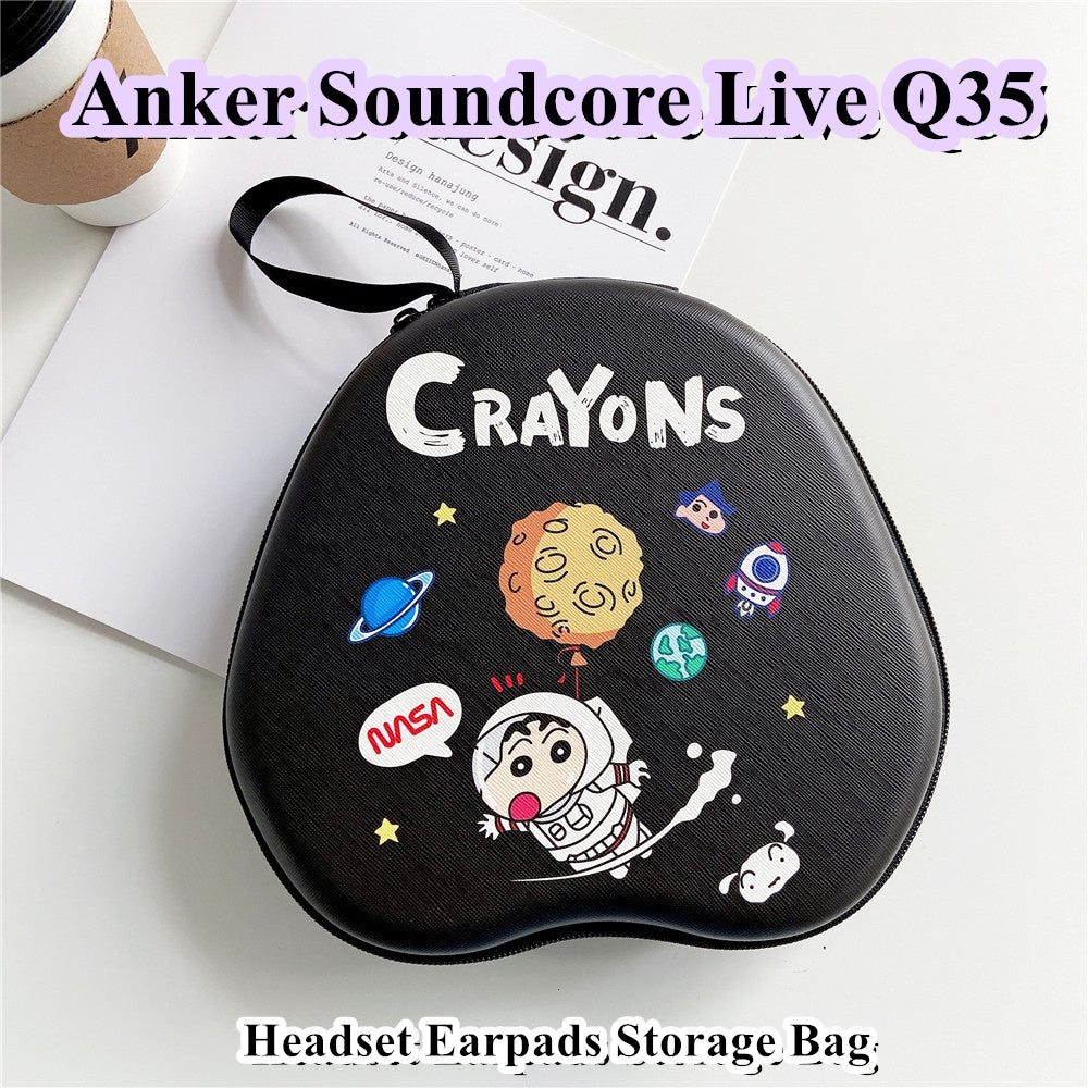 For Anker Soundcore Live Q35 Headphone Case Cartoon Creative Patterns Headset Earpads Storage Bag Casing Box