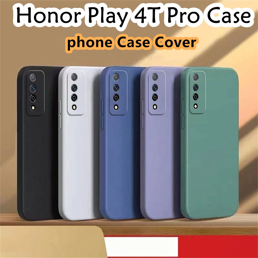 For Honor Play 4T Pro Cover Drop and wear resistant Silicone Full Case Classic Simple Solid Color Phone Case Cover