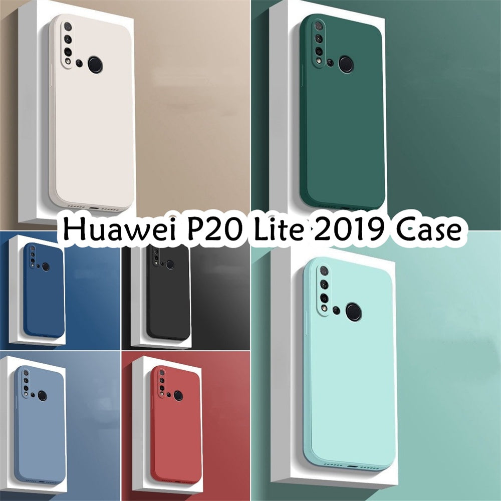 For Huawei P20 Lite 2019 Cover Drop and wear resistant Silicone Full Case Classic Simple Solid Color Phone Case Cover