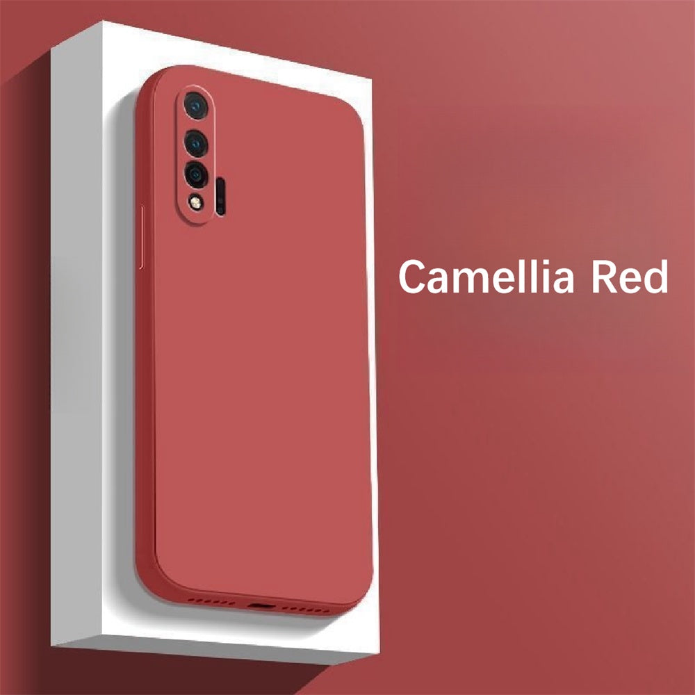 For Huawei Nova 6 5G Cover Drop and wear resistant Silicone Full Case Classic Simple Solid Color Phone Case Cover