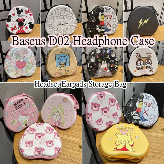 For Baseus D02 Headphone Case Cartoon Creative Patterns Headset Earpads Storage Bag Casing Box