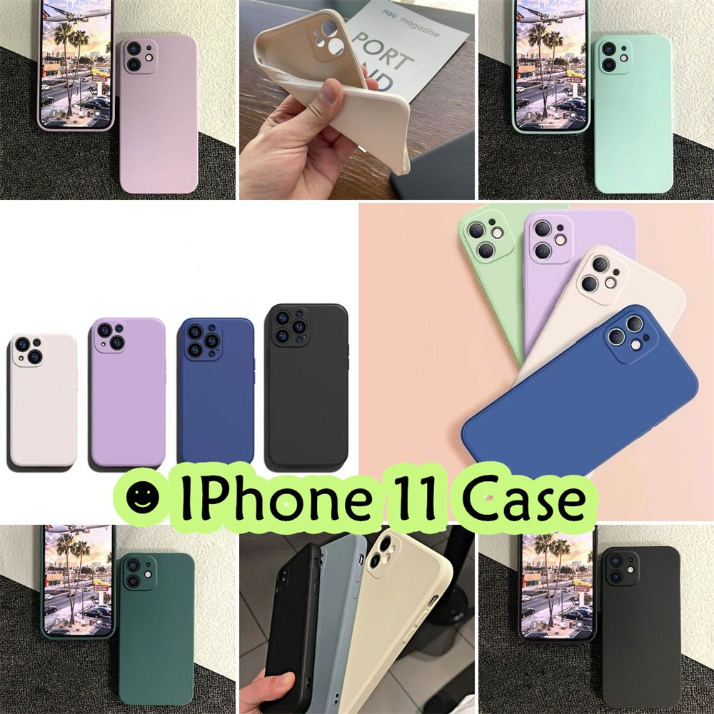 For IPhone 11 Cover Drop and wear resistant Silicone Full Case Classic Simple Solid Color Phone Case Cover