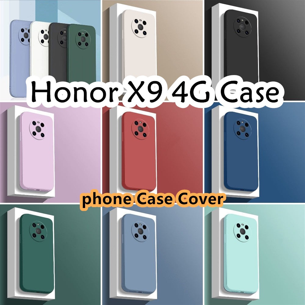 For Honor X9 4G Cover Drop and wear resistant Silicone Full Case Classic Simple Solid Color Phone Case Cover