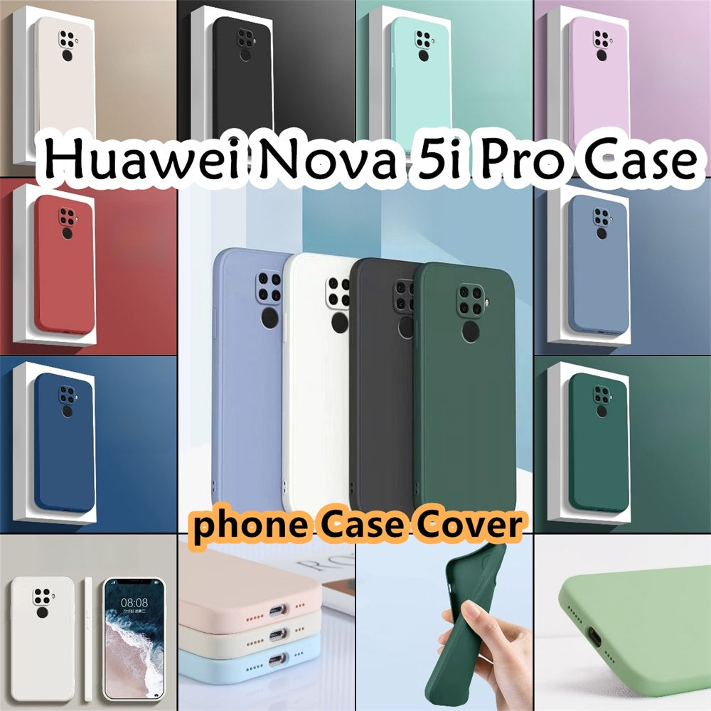 For Huawei Nova 5i Pro Cover Drop and wear resistant Silicone Full Case Classic Simple Solid Color Phone Case Cover