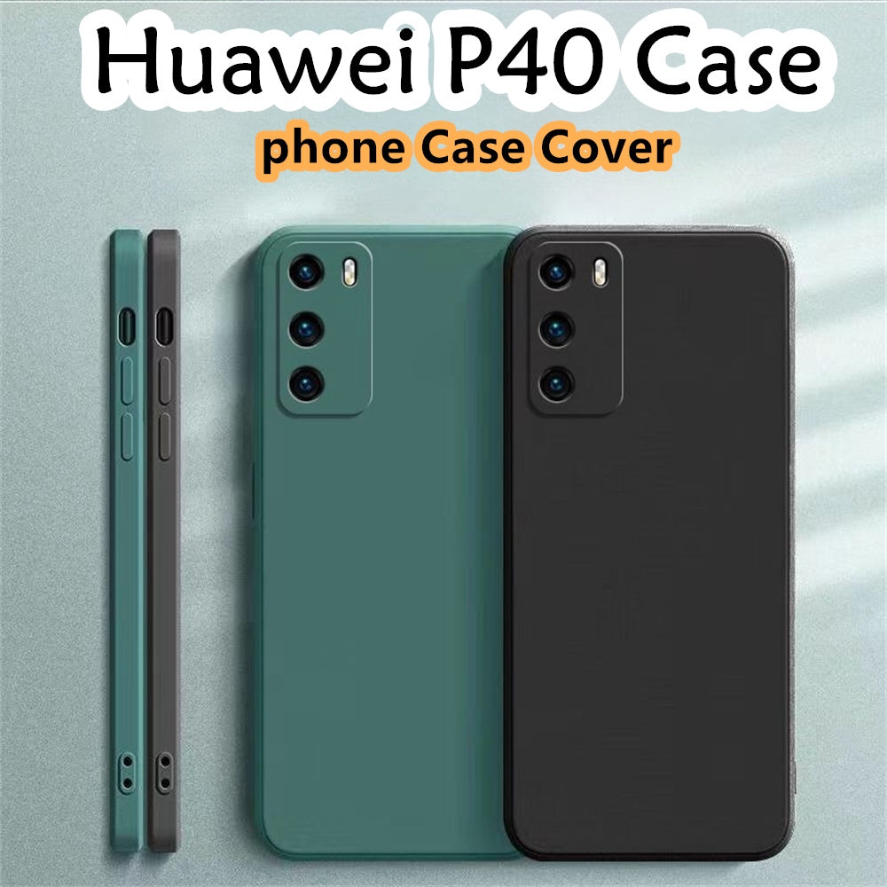 For Huawei P40 Cover Drop and wear resistant Silicone Full Case Classic Simple Solid Color Phone Case Cover