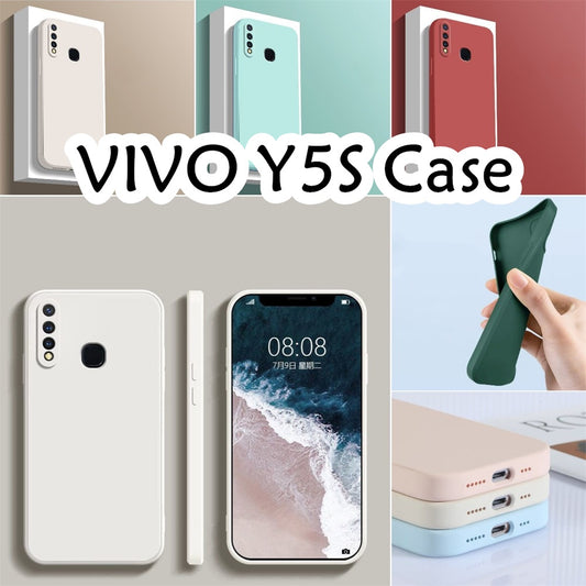 For VIVO Y5S Cover Drop and wear resistant Silicone Full Case Classic Simple Solid Color Phone Case Cover