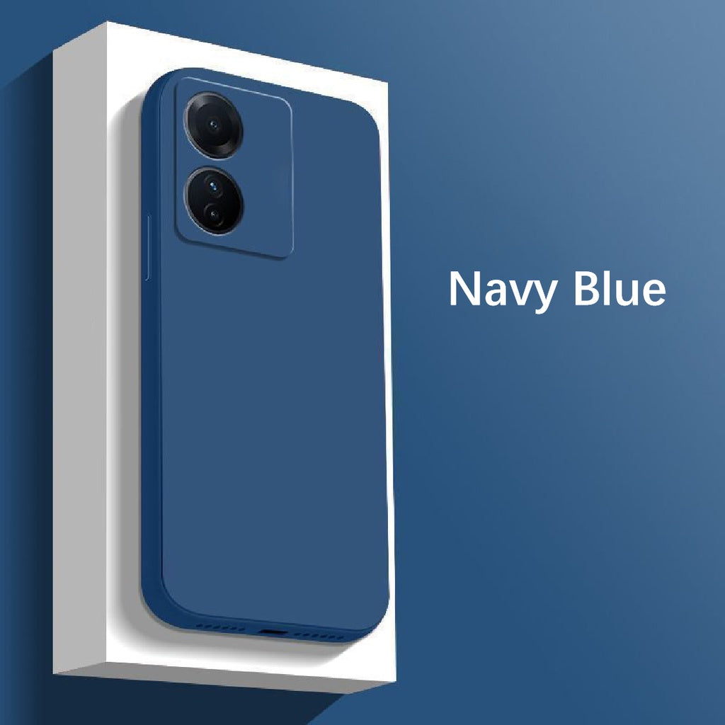 For VIVO Y02S Cover Drop and wear resistant Silicone Full Case Classic Simple Solid Color Phone Case Cover